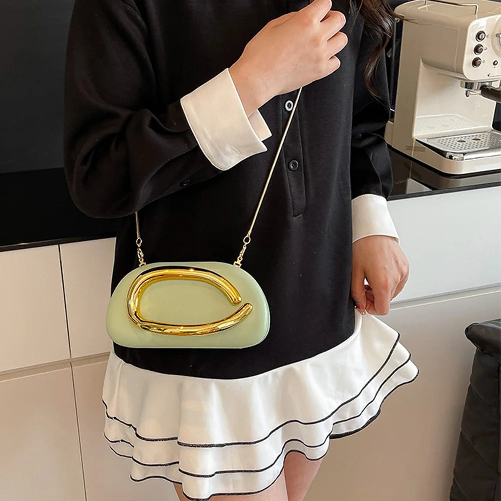 Women PU Leather Trendy Clutch Purses & Removable Strap Crossbody Shoulder Bag Hand-held Shoulder Clutch Bag for Wedding Party