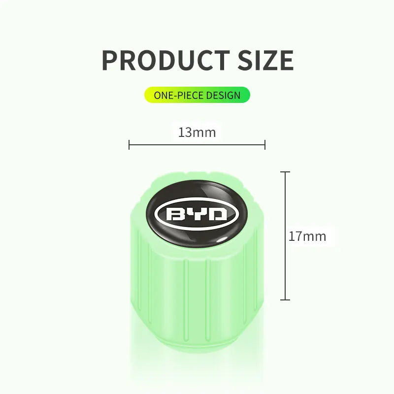4pcs/set Luminous Car Tire Valve Cap Fluorescent Night Glowing Decor For BYD S6 S7 S8 F3 F6 F0 M6 G3 G5 G7 E6 L3 T3 13 E5 E6