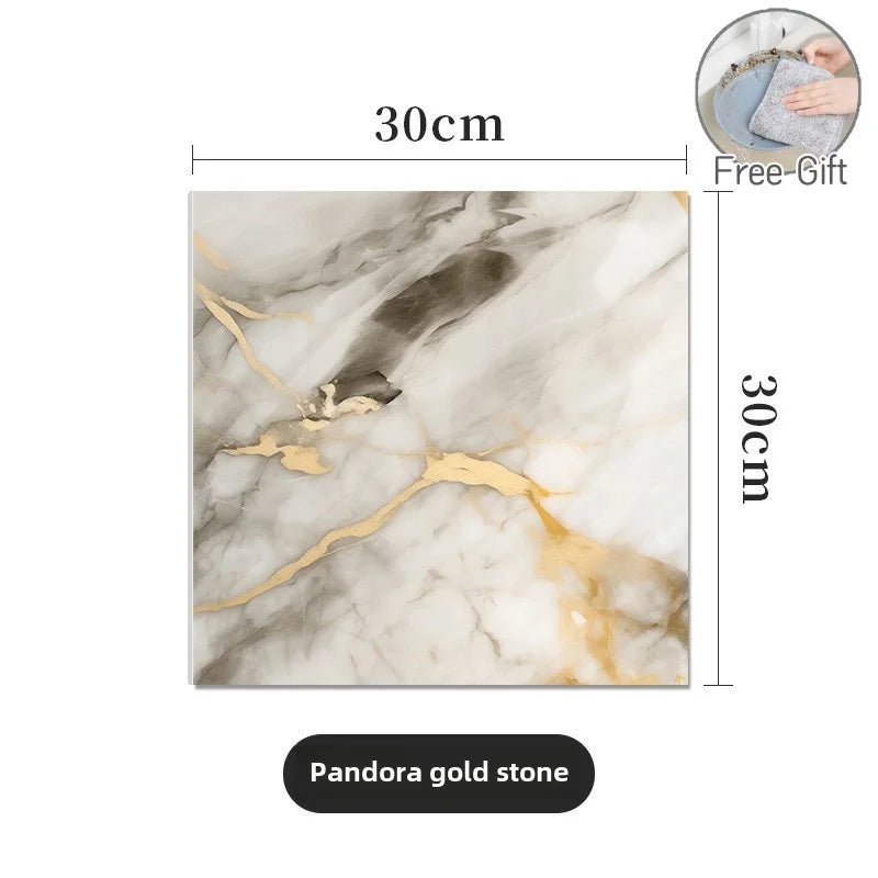 10/30/50PCS Thickened Self-adhesive Decor Wall Sticker Marble Tile Floor Sticker PVC Waterproof Toilet Kitchen Home Floor