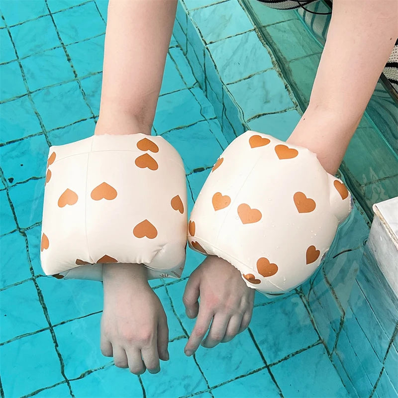 1 pair Cartoon printing Swimming Arm Floaties, Inflatable Swim Arm Bands Floater Sleeves for Adults and Kids