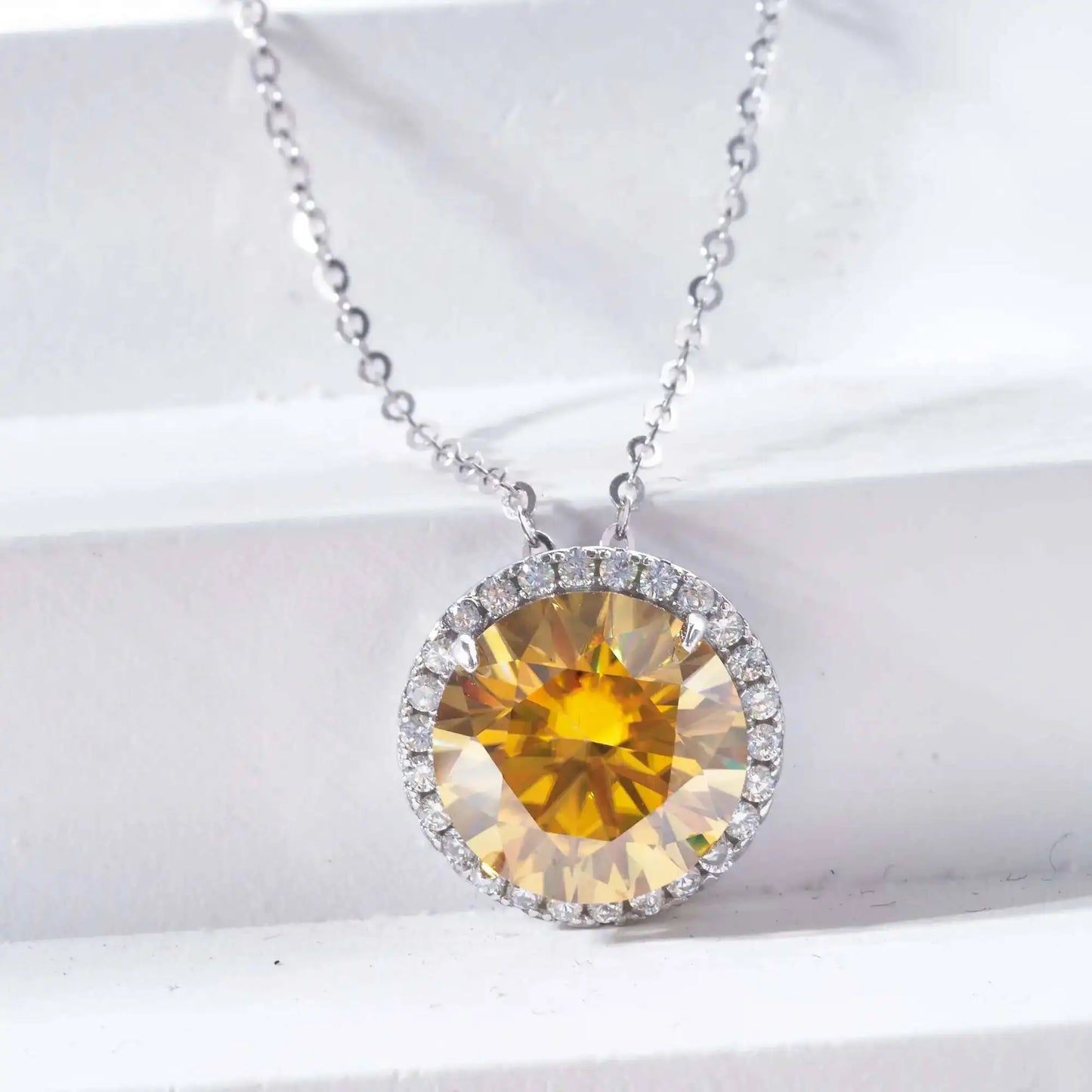 Super Flash 5carat 11MM D VSS Moissanite Necklace Passed Test Woman S925 Silver Wedding Anniversary Party Birthday Gift Jewelry