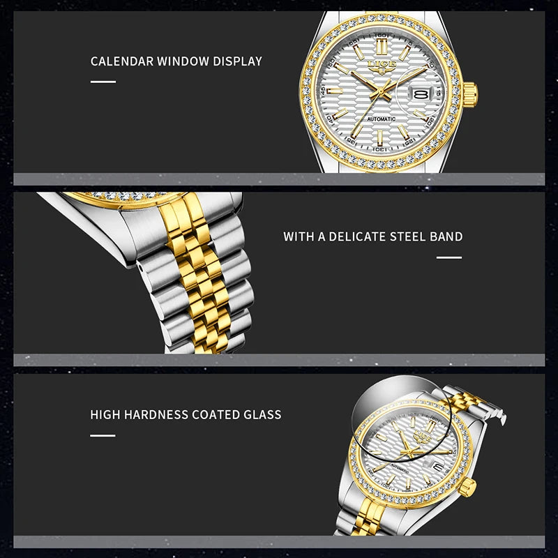 LIGE 2025 New Automatic Watches For Men Business Fashion Mechanical Mens Watch Waterproof Luminous Tourbillon Wristwatch Reloj
