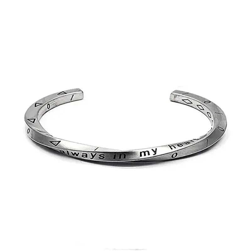 2024 New Simple Twisted Stainless Steel Open Bangles for Men Women Delicate Silver Color Cuff Bracelet Fashion Party Jewelry