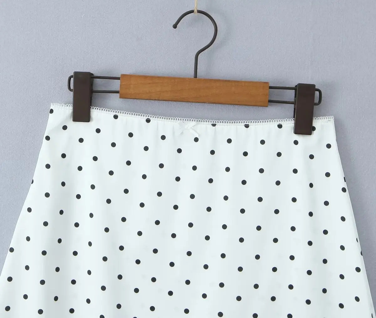 YENKYE 2025 Women Vintage Black White Polka Dot A-line Knee Length Skirt Sexy Low Waist Holiday Summer Skirts