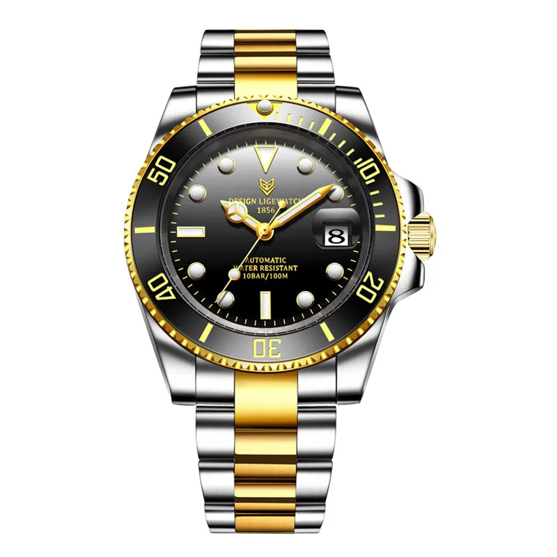 LIGE Top Brand Luxury Mechanical Man Watch Fashion Casual Sports Automatic Watches for Men Stainless Waterproof Tourbillon Clock