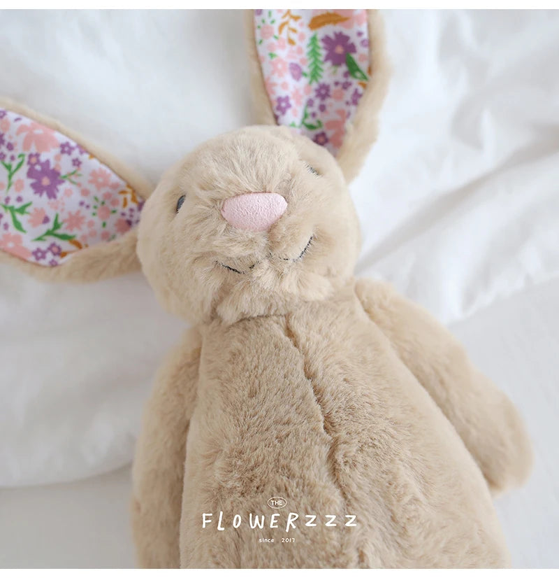 30cm Bonnie Rabbit Floral Ears Plush Toys Cartoon Stuffed Bunny Dolls Children's Room Decor Toy Soft Birthday Gifts For Girl