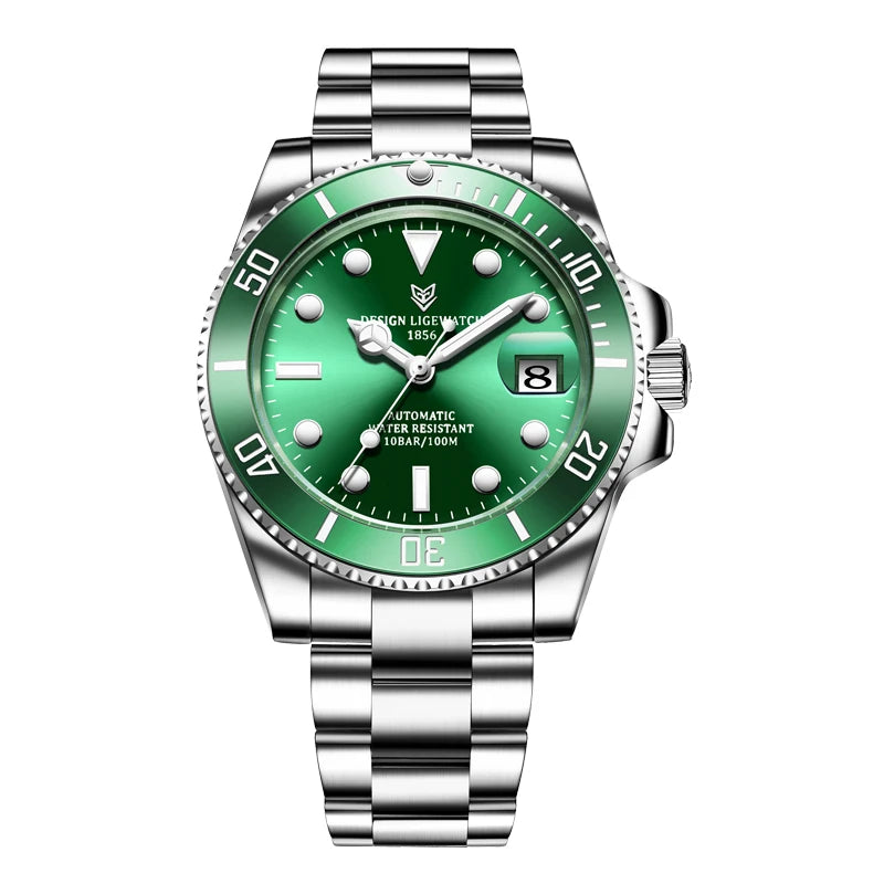 LIGE Top Brand Luxury Mechanical Man Watch Fashion Casual Sports Automatic Watches for Men Stainless Waterproof Tourbillon Clock