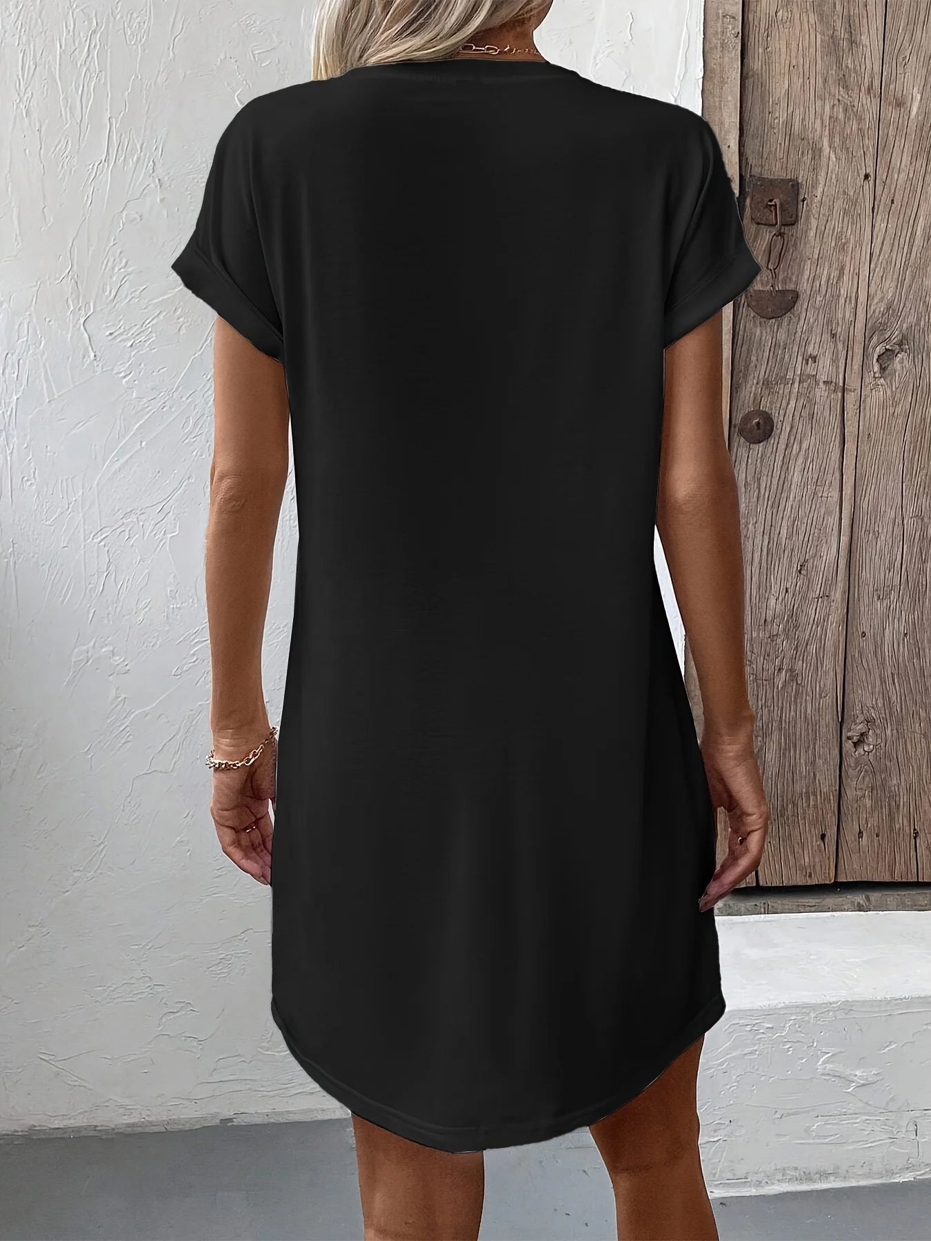 Women's Casual New York Graphic TShirt Dress Short Sleeve Round Neck Loose Fit SpringSummer