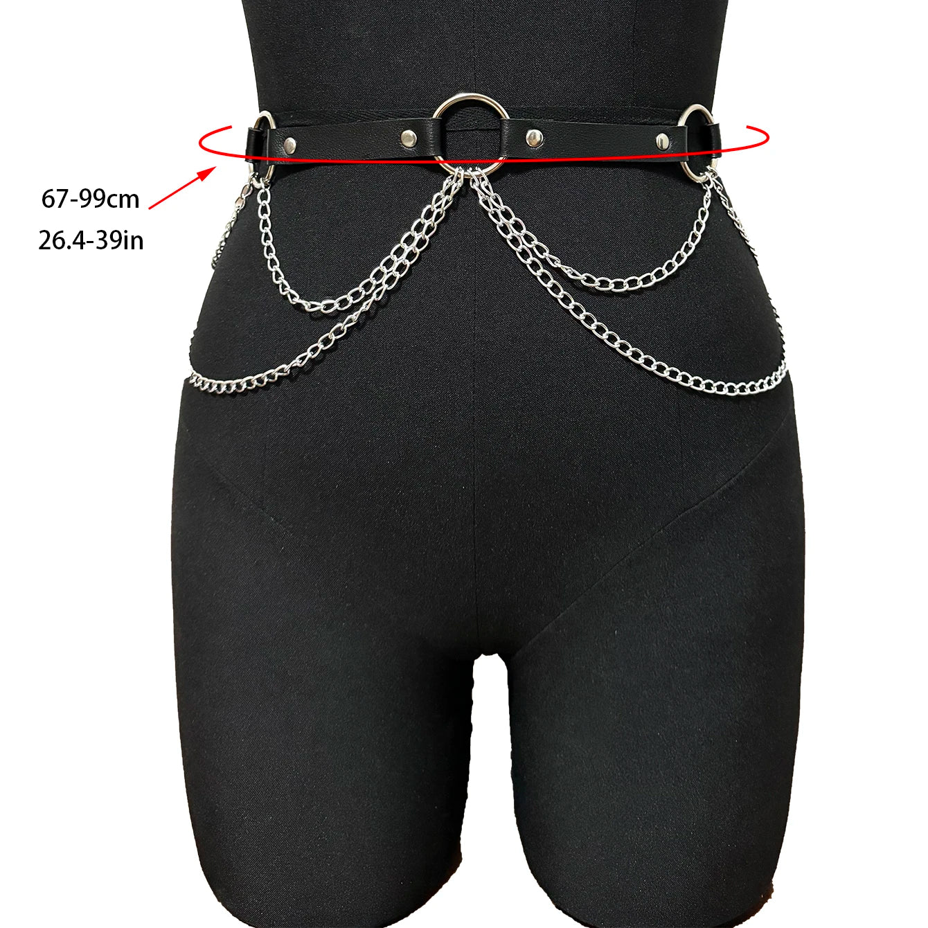  Women Sexy Leather Harness Belt Waist Chain Harness Fashion Waistband Accessory Leisure Punk Gothic Clothing Jewelry Belt