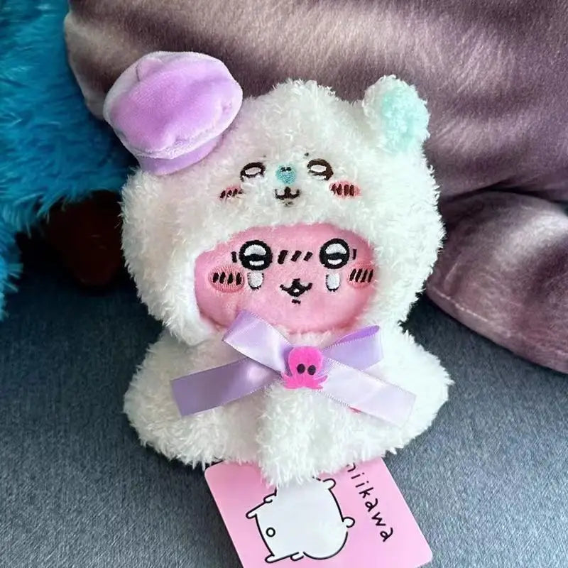 JIYI ChIkawas Cute Little Eight Usaki Flying Squirrel Chestnut Head Pendant Baby Clothes 12cm Doll Cross-dressing Doll Clothes