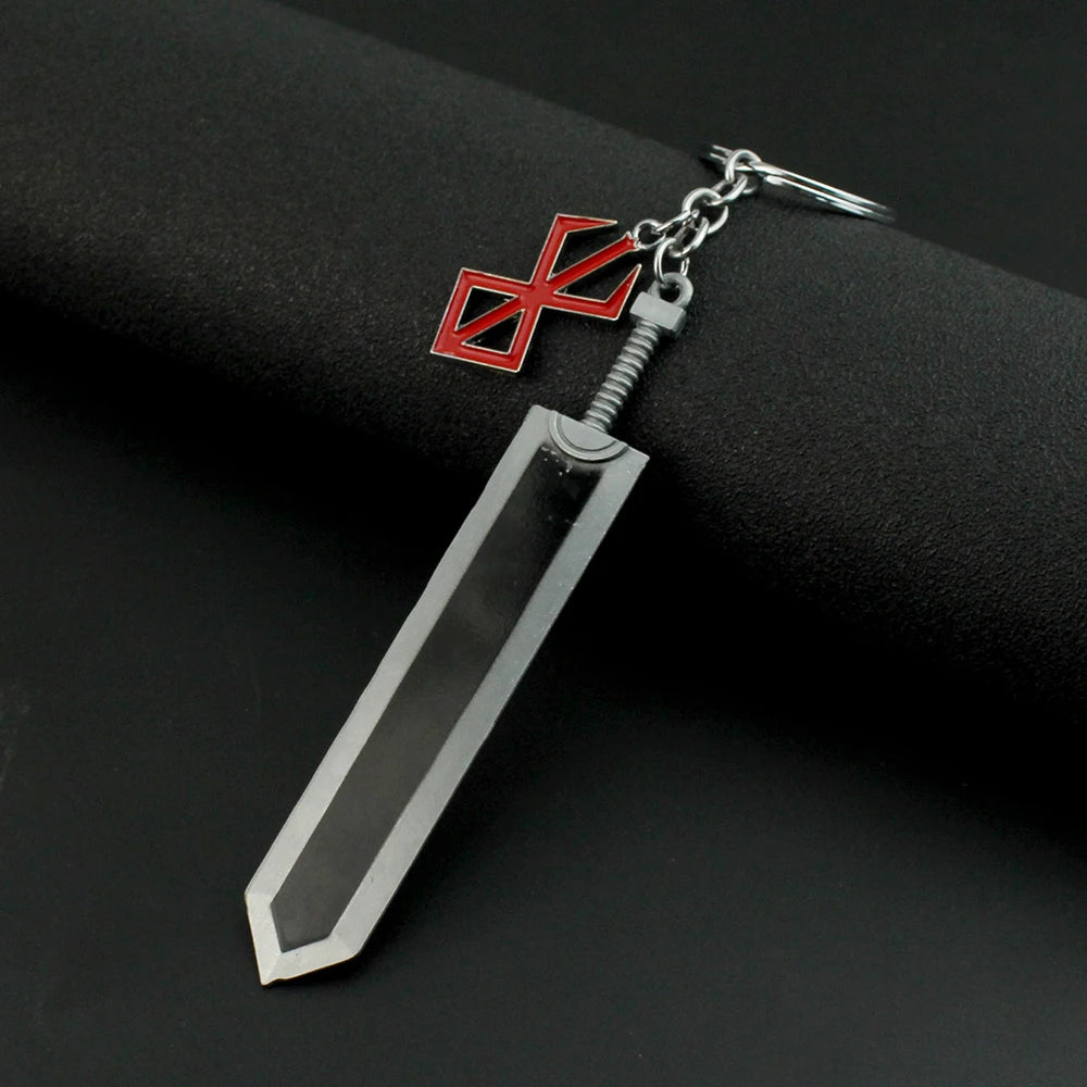 Berserk Anime Keychain Guts Sword Jewelry Set Key Chain Keyrings Keychains for Men Women Accessories Key Ring