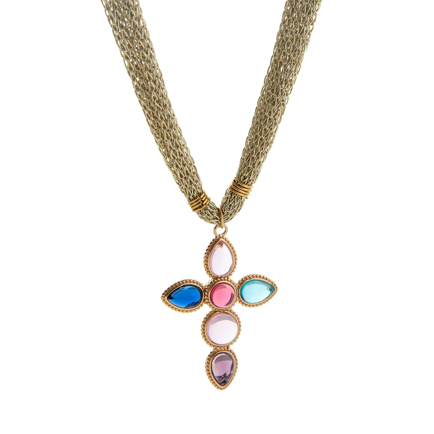 高級感のあるファッショナブルでトレンディなクロスペンダントネックレスと、ダイヤモンドをあしらった女性用鎖骨チェーンネックレス