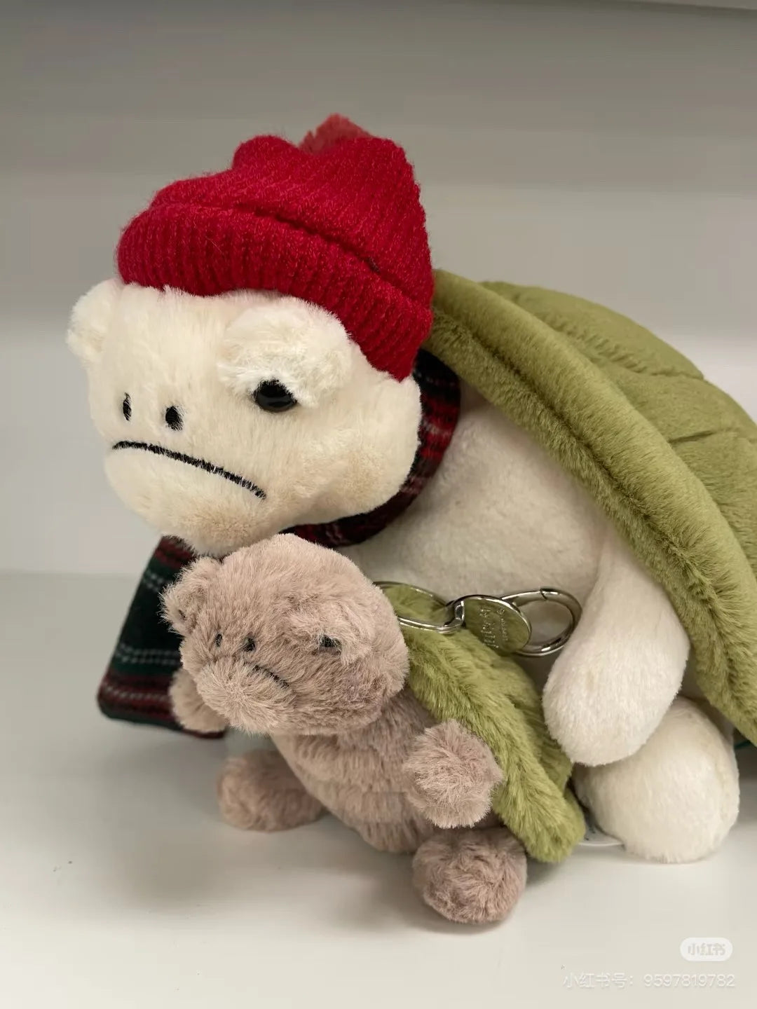 jellycat Mr. Timmy Turtle pendant bag bag charm doll key chain plush turtle toy girl cute gift baby soothing accessories toy