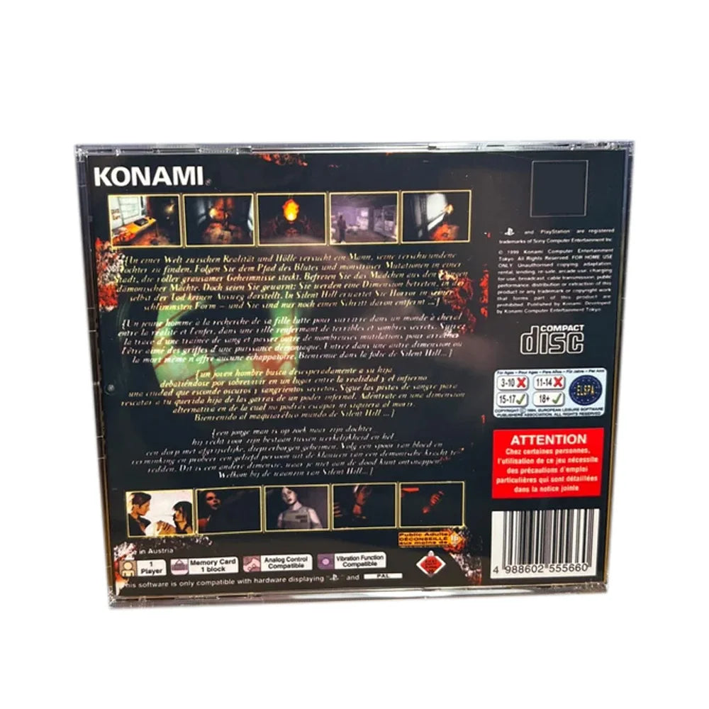 PS1 silenthill PAL With Manual Copy Disc Game Black Bottom Unlock Console Station 1 Retro Optical Driver Video Game Part