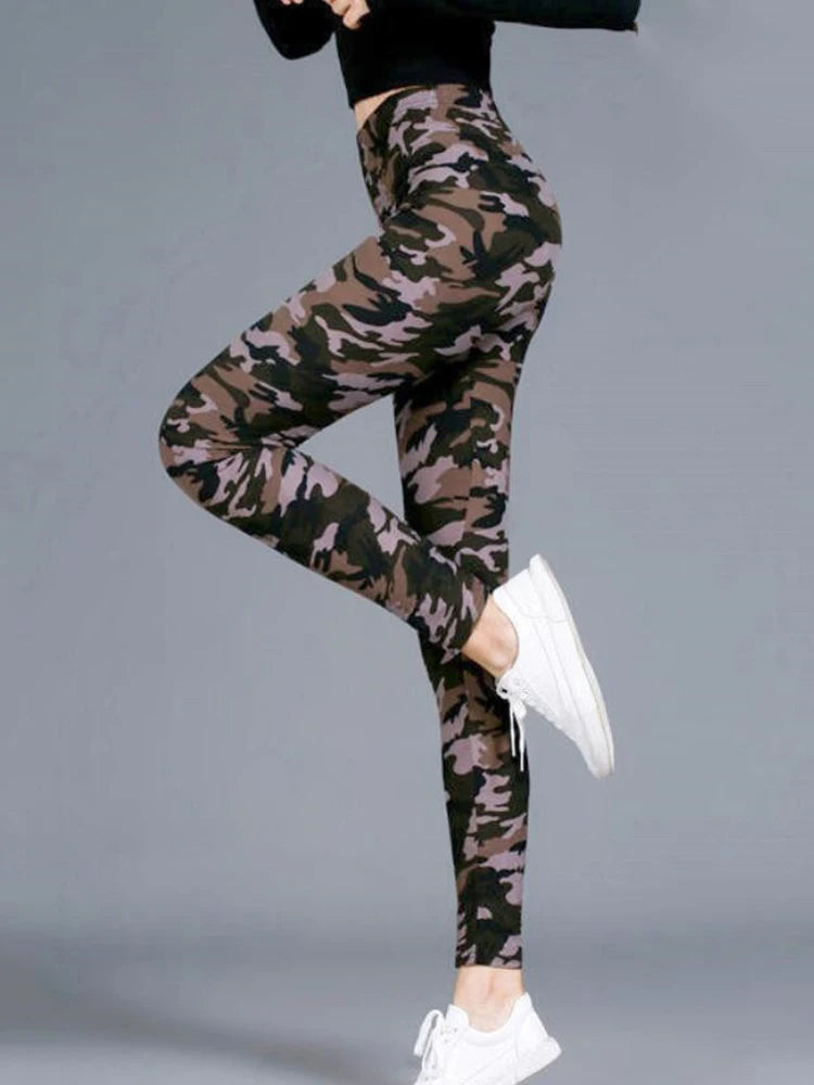 Women Fashion Camouflage Leggings Sexy Print Femme Push Up Pants Casual Camo Sport Workout Fitness Legging