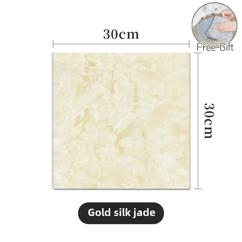 10/30/50PCS Thickened Self-adhesive Decor Wall Sticker Marble Tile Floor Sticker PVC Waterproof Toilet Kitchen Home Floor
