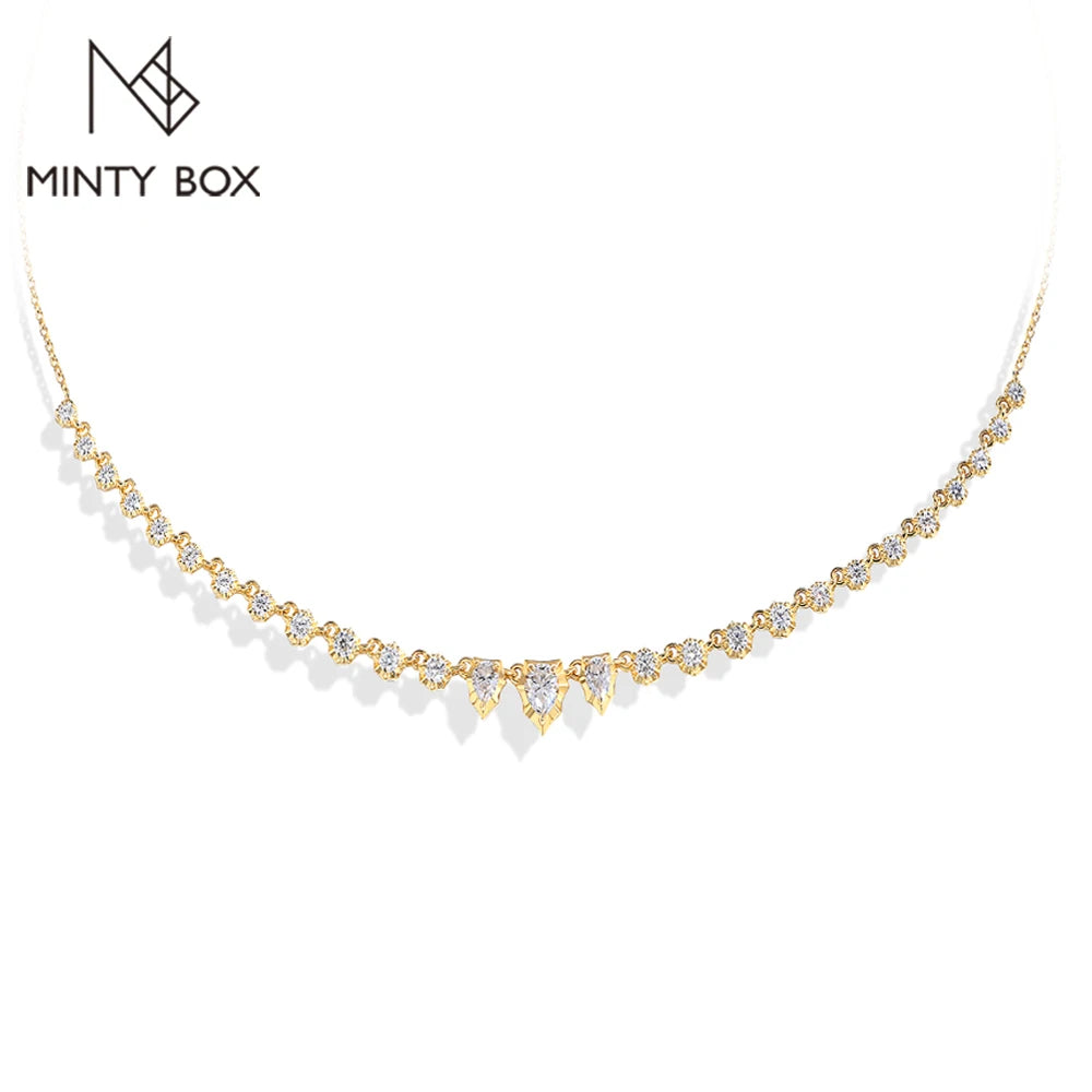 MINTYBOX S925 Sterling Silver Moissanite Snake D VVS1 Lab Diamond 18k Plated 45cm Necklaces for Women Birthday Jewelry Gift