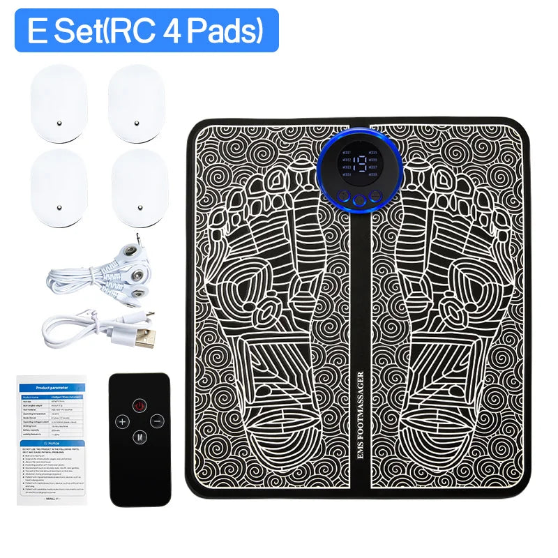 Electric EMS Foot Massager Pad Relief Pain Relax Feet Acupoints Massage Mat Shock Muscle Stimulation Improve Blood Circulation
