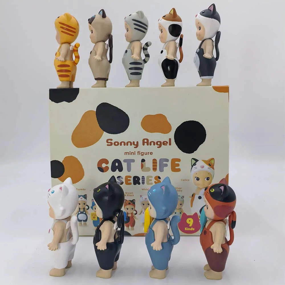 Sonny Angel Blind Box Cat Life Serise Mini Cat Action Figures Toys High Quality Ornaments Dolls Fans Children Christmas Gift