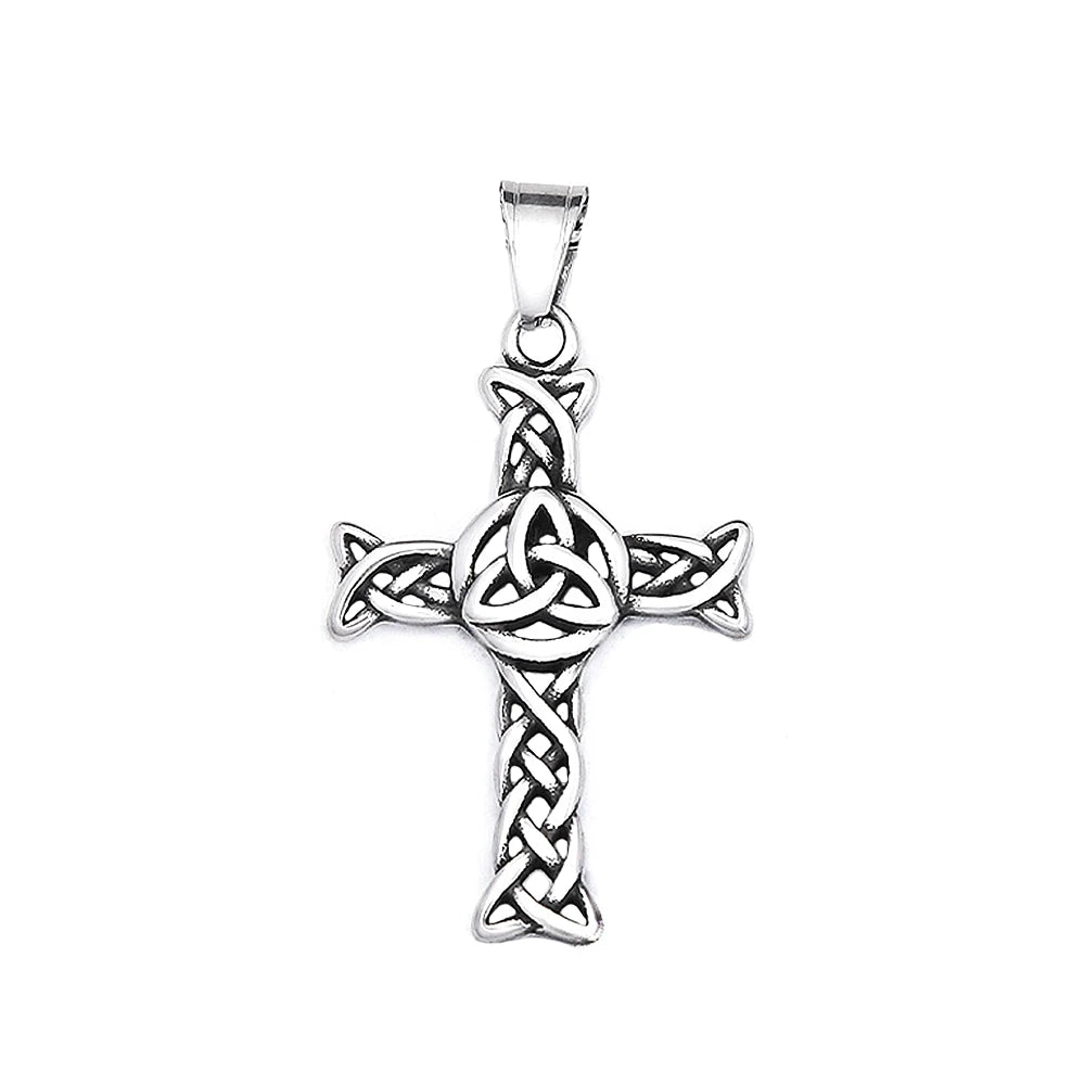 ヴィンテージファッションクロスペンダントネックレス メンズ レディース 316Lステンレススチール 北欧バイキングケルトノットネックレス アミュレットジュエリー