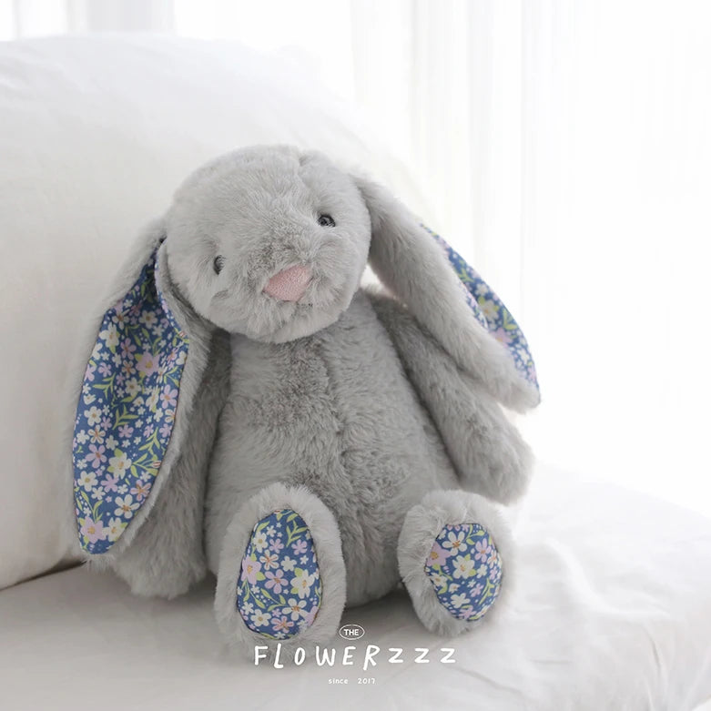30cm Bonnie Rabbit Floral Ears Plush Toys Cartoon Stuffed Bunny Dolls Children's Room Decor Toy Soft Birthday Gifts For Girl