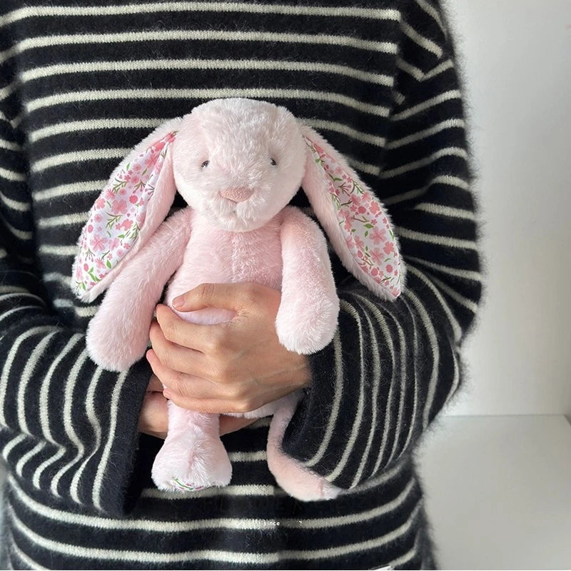 30cm Bonnie Rabbit Floral Ears Plush Toys Cartoon Stuffed Bunny Dolls Children's Room Decor Toy Soft Birthday Gifts For Girl