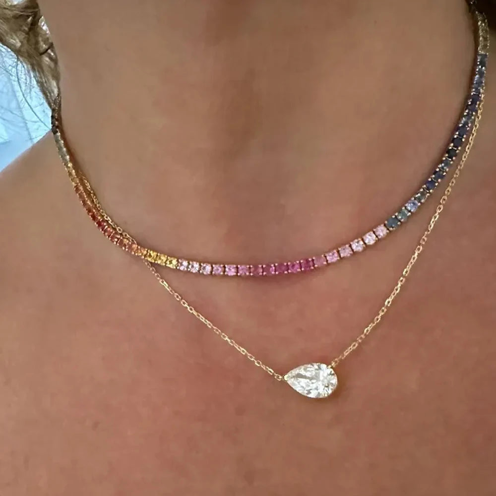 1/3carat Waterdrop Solitaire Moissanite Pendant Necklace with certificate 925 Sterling Silver Pear Cut Diamond Neckchain Woman