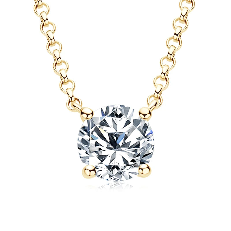 Lnngy 1CT 2CT 3CT Moissanite Pendant Necklace For Women s925 Sterling Silver Solitaire Drop Necklaces Certified Jewelry Gift
