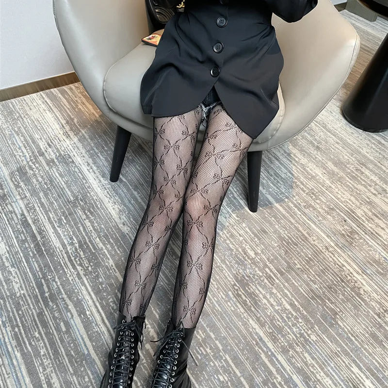 Woman Girls Gothic Cartoon Fishnet Stockings Snake Kuromies Skull Socks Mesh Tights Panties Lolita Plus Size Pantyhose Leggings