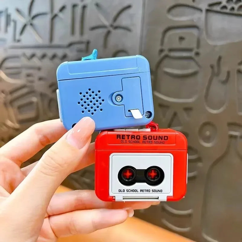1/2Pcs Retro Recorder Keychain 15S Recorder Cassette Tape Keyring Student Bag Pendant Couple Friends Gift