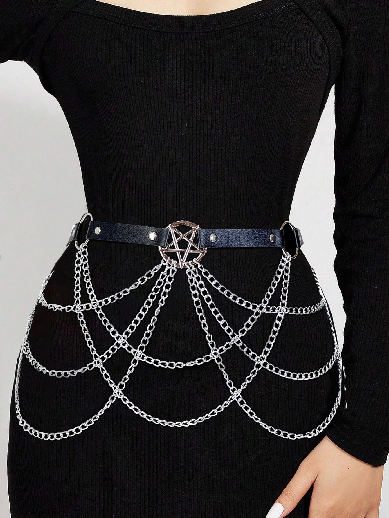  Women Sexy Leather Harness Belt Waist Chain Harness Fashion Waistband Accessory Leisure Punk Gothic Clothing Jewelry Belt