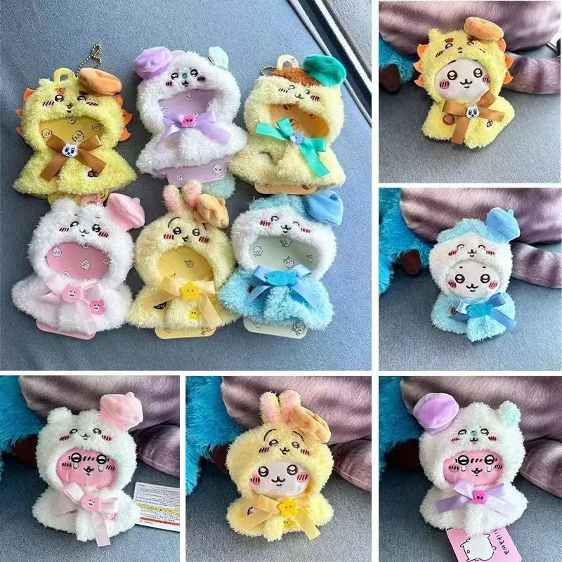 JIYI ChIkawas Cute Little Eight Usaki Flying Squirrel Chestnut Head Pendant Baby Clothes 12cm Doll Cross-dressing Doll Clothes