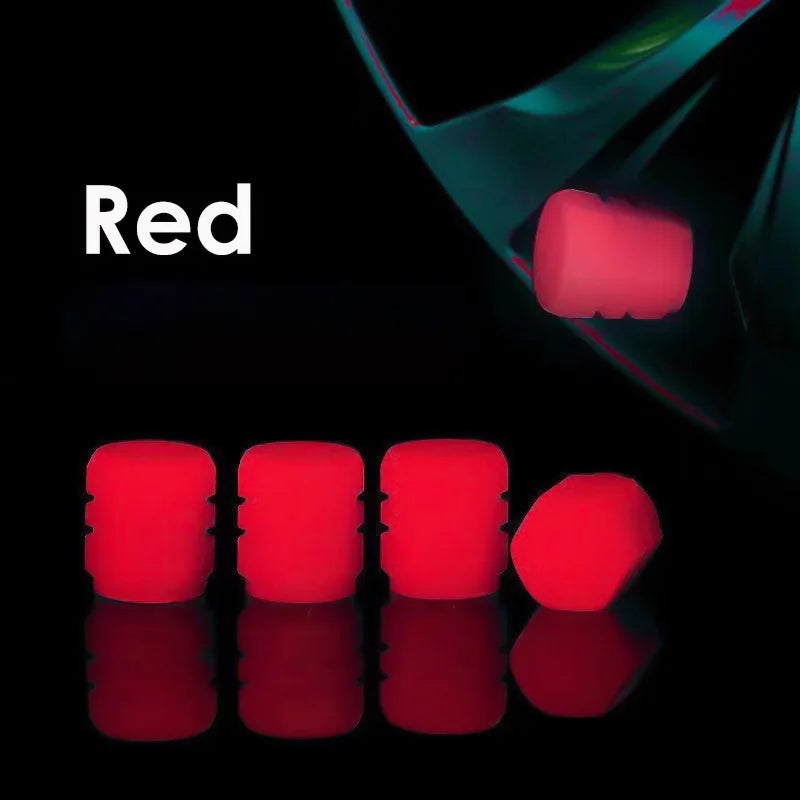 Mini Car Tire Valve Caps Luminous Valve Stem Caps Universal Fluorescent Tyre Nozzles Cover Tyre wholesale