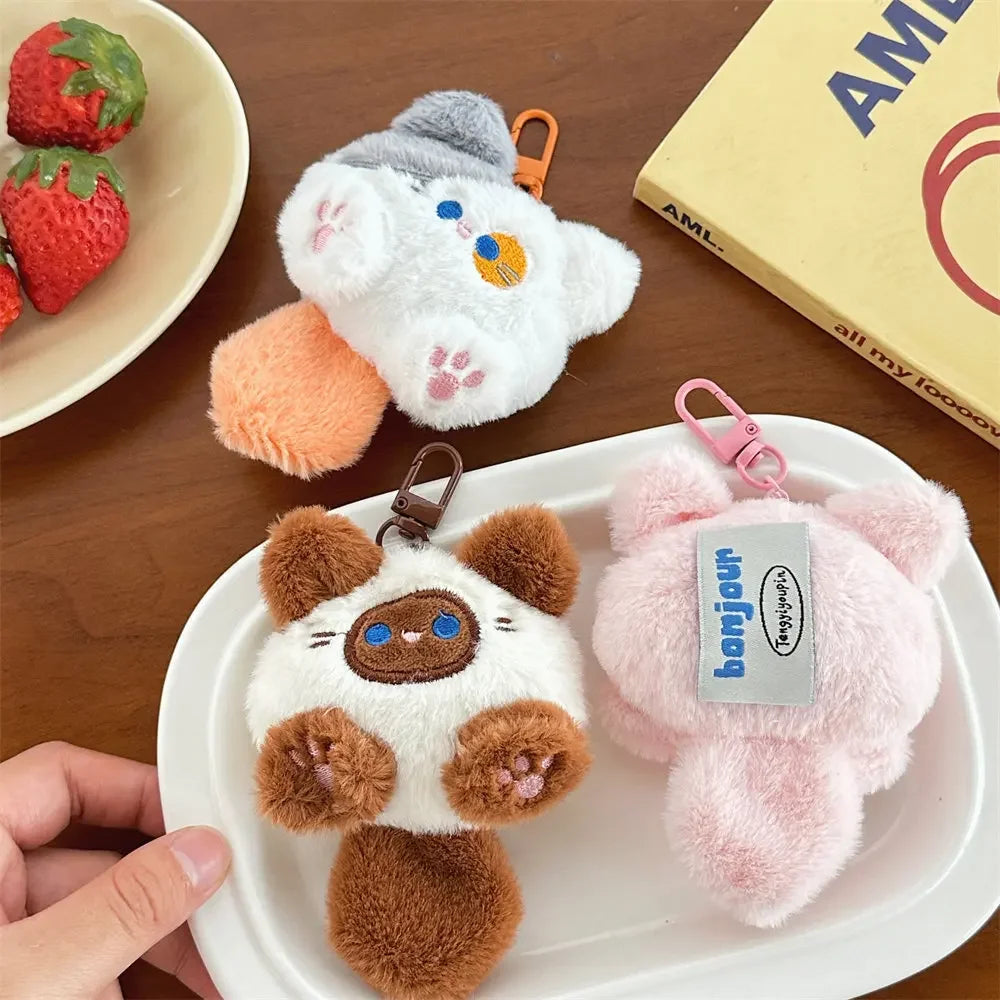 Kawaii Soft Stuffed Animal Little Cat Keychain Plush Bag Car Pendant Keychain DIY Trinket Kids Stuffed Animal Toys