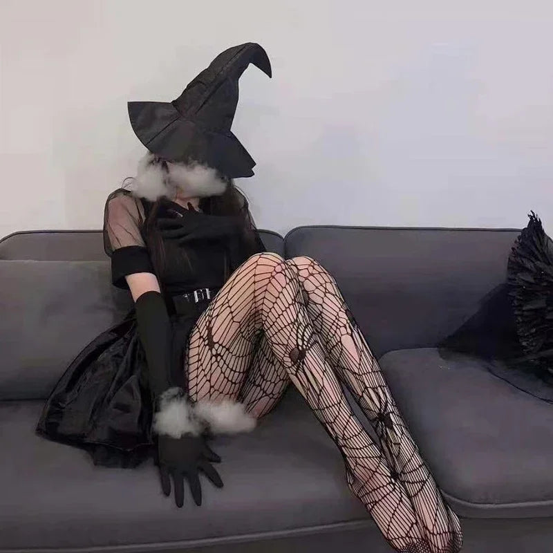 Woman Girls Gothic Cartoon Fishnet Stockings Snake Kuromies Skull Socks Mesh Tights Panties Lolita Plus Size Pantyhose Leggings