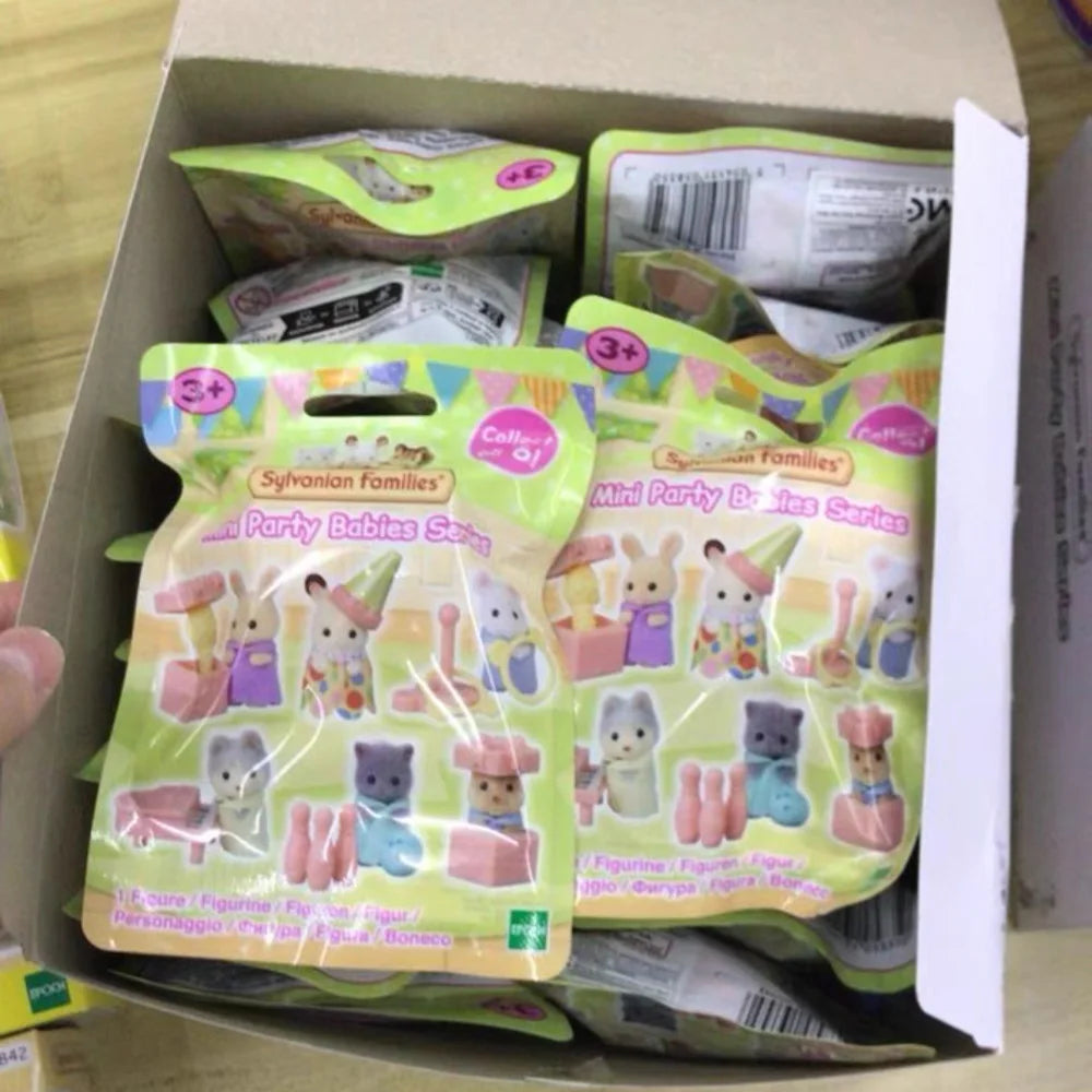 Kawaii Sylvanian Families 2025 New Mini Party Babies Series Blind Box Anime Figures Collectible Decoration Custom Birthday Gifts