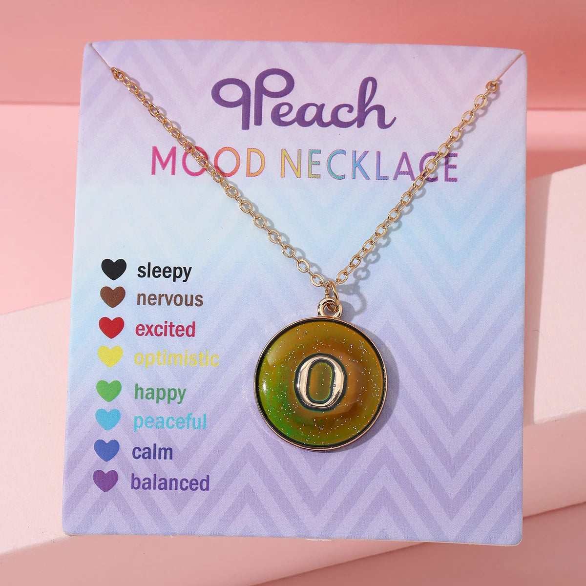 Fashionable Temperature-Sensitive Color-Changing 26 Letters Pendant Necklace Zinc Alloy Mood Regulation Chain Jewelry Accessory