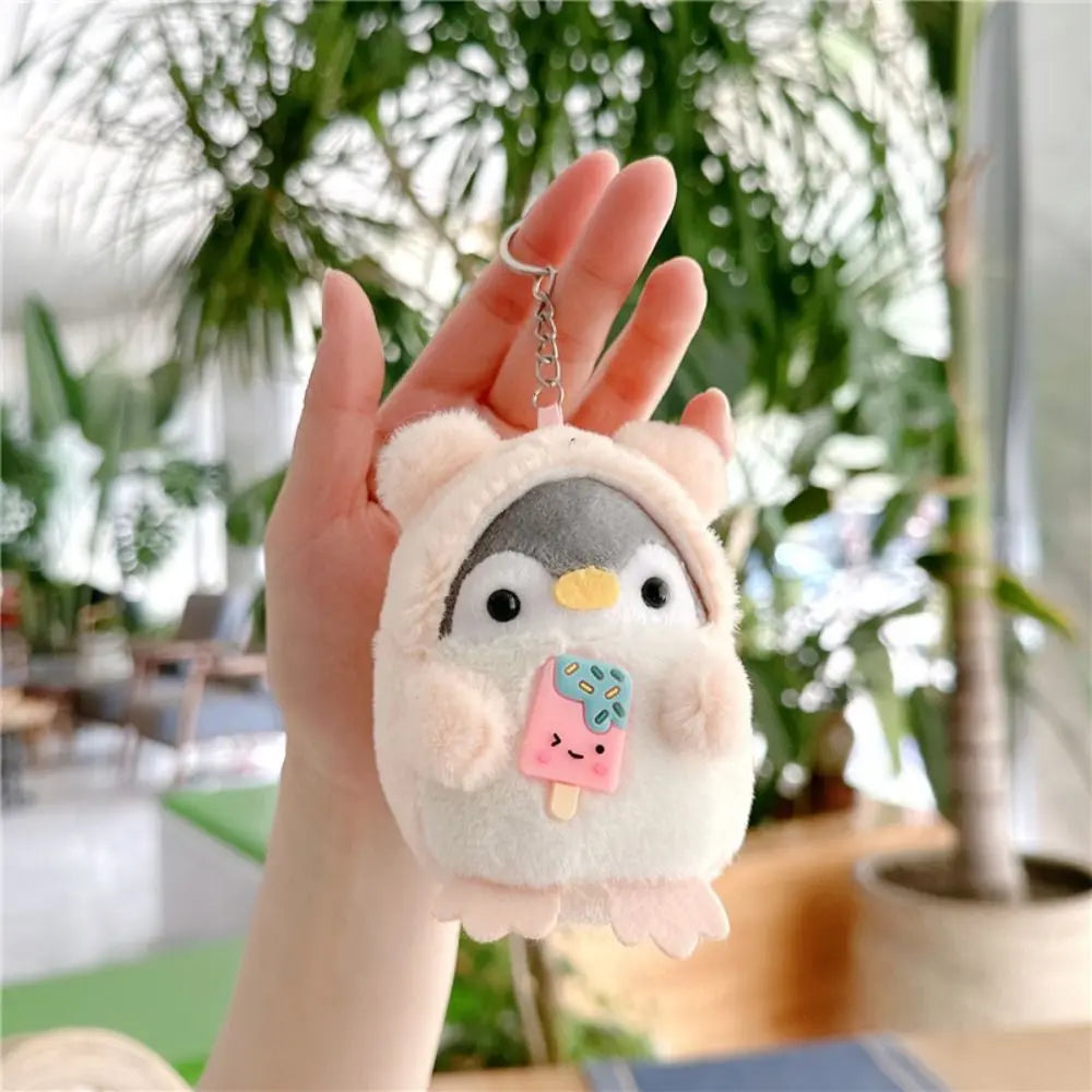 Cute Penguin Plush Key Ring Tourist Hat Penguin Keychain For Girls Gifts Creative School Bag Keychain