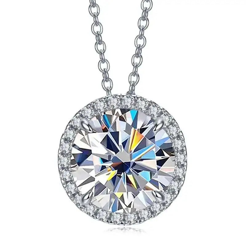 Super Flash 5carat 11MM D VSS Moissanite Necklace Passed Test Woman S925 Silver Wedding Anniversary Party Birthday Gift Jewelry