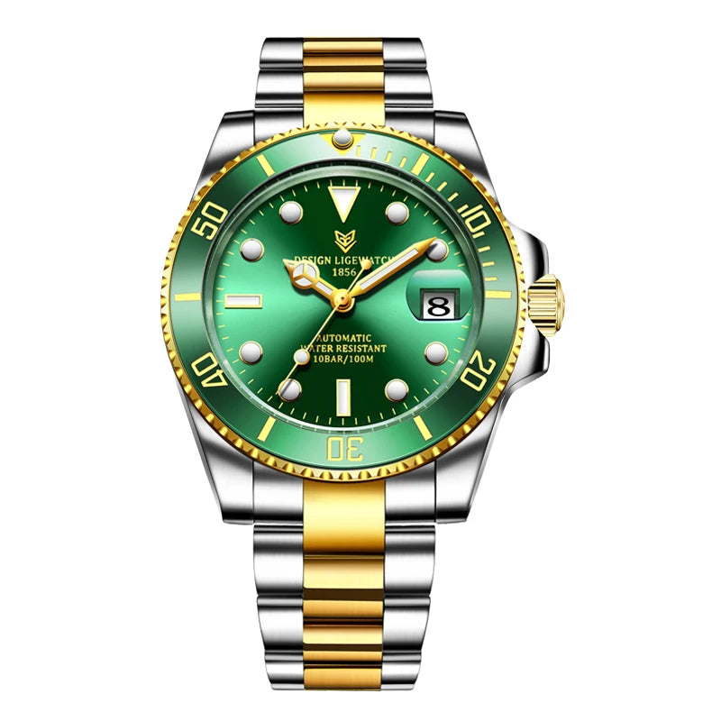 LIGE Top Brand Luxury Mechanical Man Watch Fashion Casual Sports Automatic Watches for Men Stainless Waterproof Tourbillon Clock