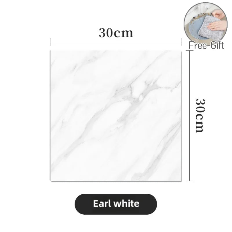 10/30/50PCS Thickened Self-adhesive Decor Wall Sticker Marble Tile Floor Sticker PVC Waterproof Toilet Kitchen Home Floor