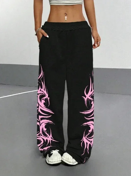 Y2K American Fashion Striped Sweatpants Women Loose Trend Pants Retro Casual Comfortable Durable Training Outdoor Running Pants