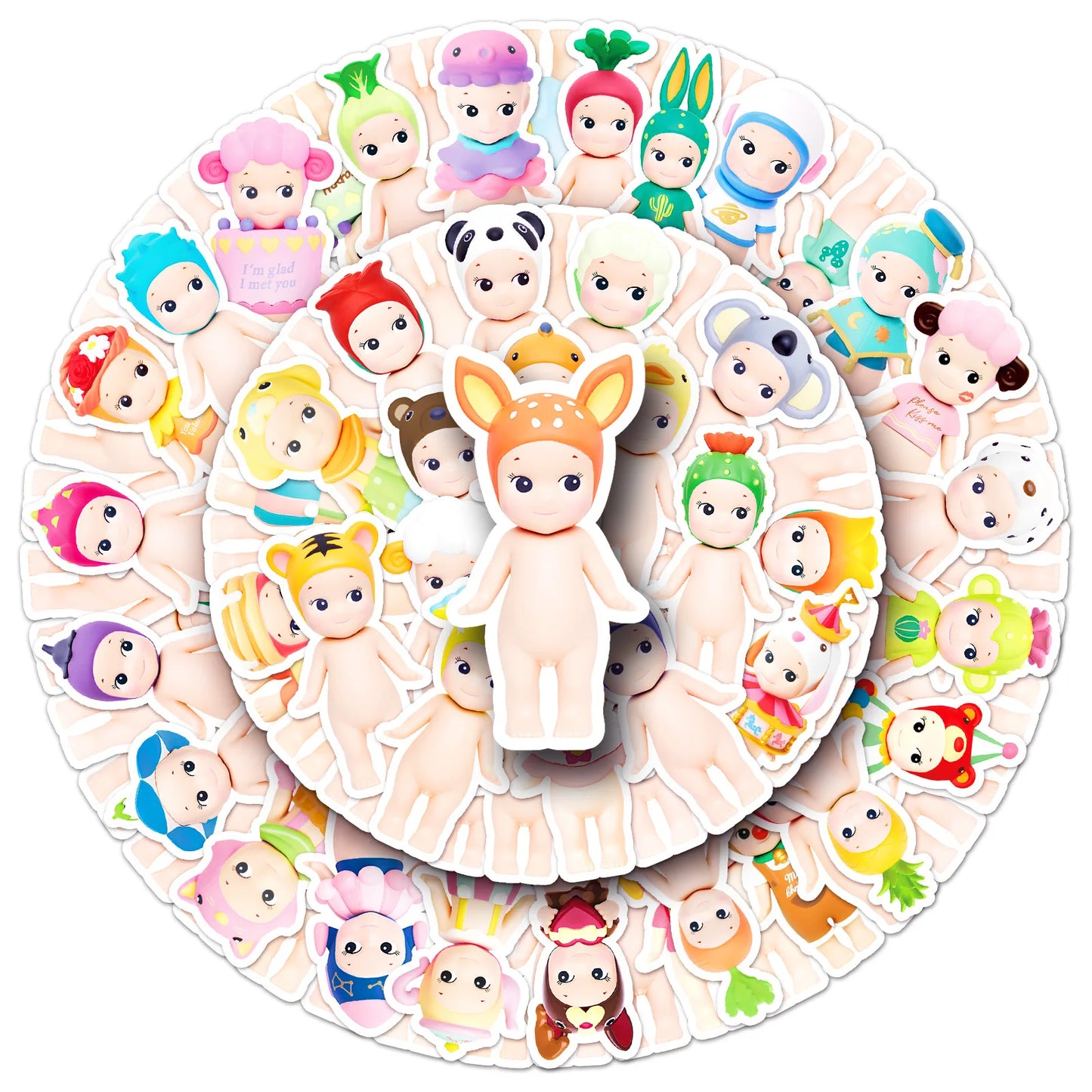 10/50/100PCS Kawaii Sonny Angel Cute Fun Creative Stickers Kids Toy Gifts DIY Scooter Luggage Pencil Case Phone Case Desk Decals