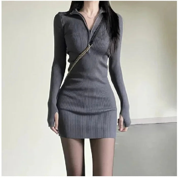 temperament Spicy Girl Dress plus size Women's Bag Hip Tight Sexy Autumn/spring Long Sleeves 2024 New Dresses trendy clothes 8UT