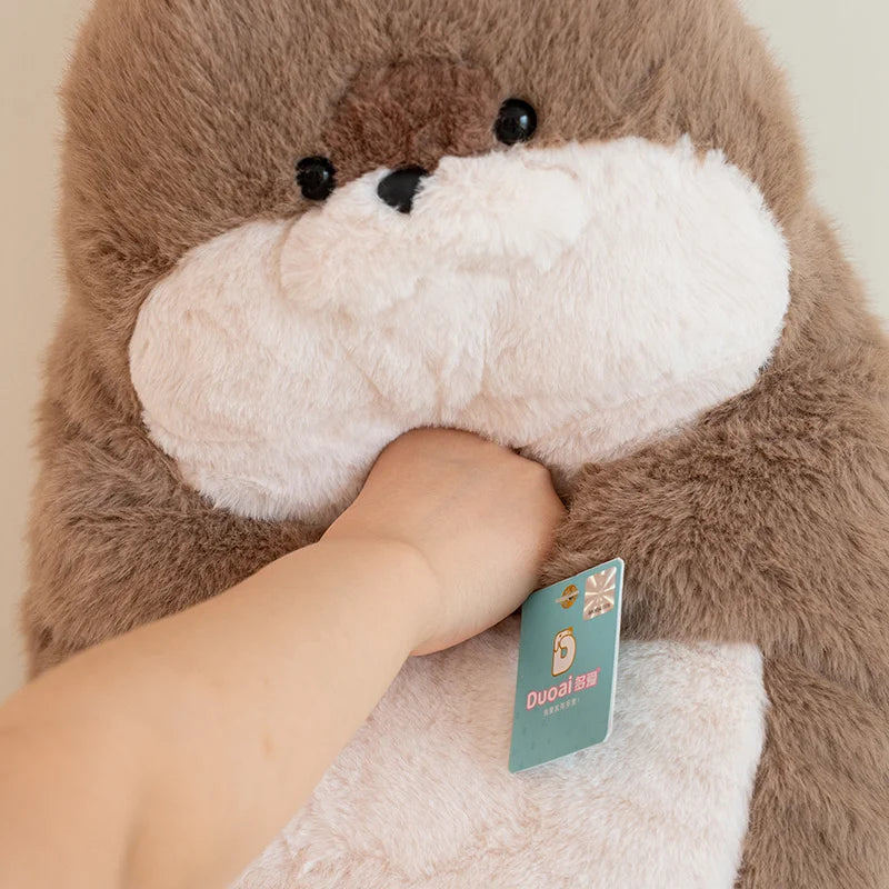 High Quality Genuine Kawaii Cartoon Sea Creature Otter Plush Doll Pillow Headset Blue Seal Otter Stuffed Animal Birthday Gift