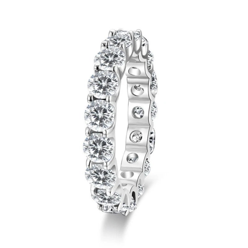 925 Silver Moissanite 2.2CT HipHop ring around electroplated 18k gold platinum exquisite fashion light luxury design women ring
