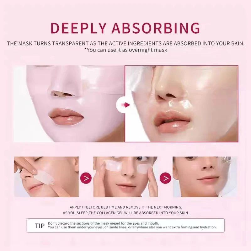 2025 Korean Salmon DNA PDRN Pink Collagen Jelly Gel Overnight Mask Moisturizing.