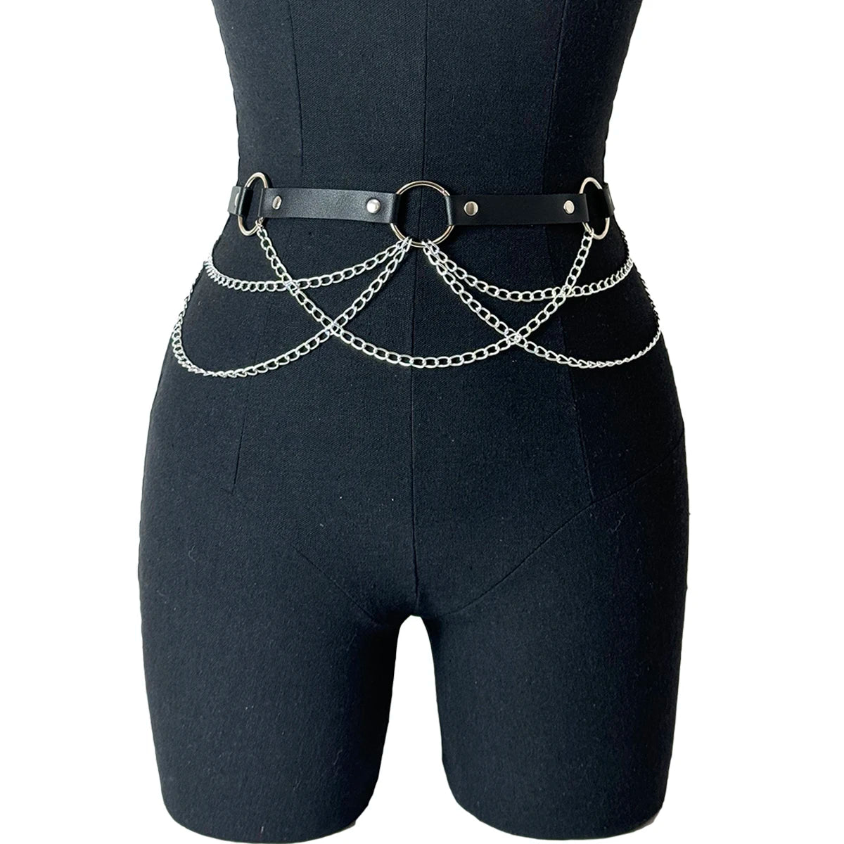  Women Sexy Leather Harness Belt Waist Chain Harness Fashion Waistband Accessory Leisure Punk Gothic Clothing Jewelry Belt