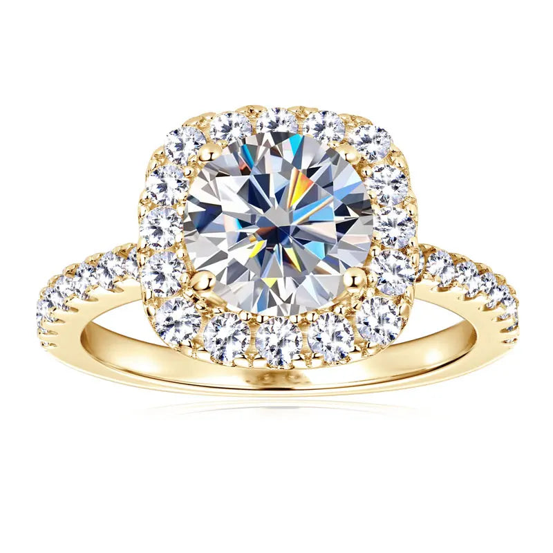 OXTAO 2.0ct D Color Big Moissanite Diamond Wedding Halo Rings for Women 925 Sterling Silver Wedding Luxury Fine Jewelry Gifts