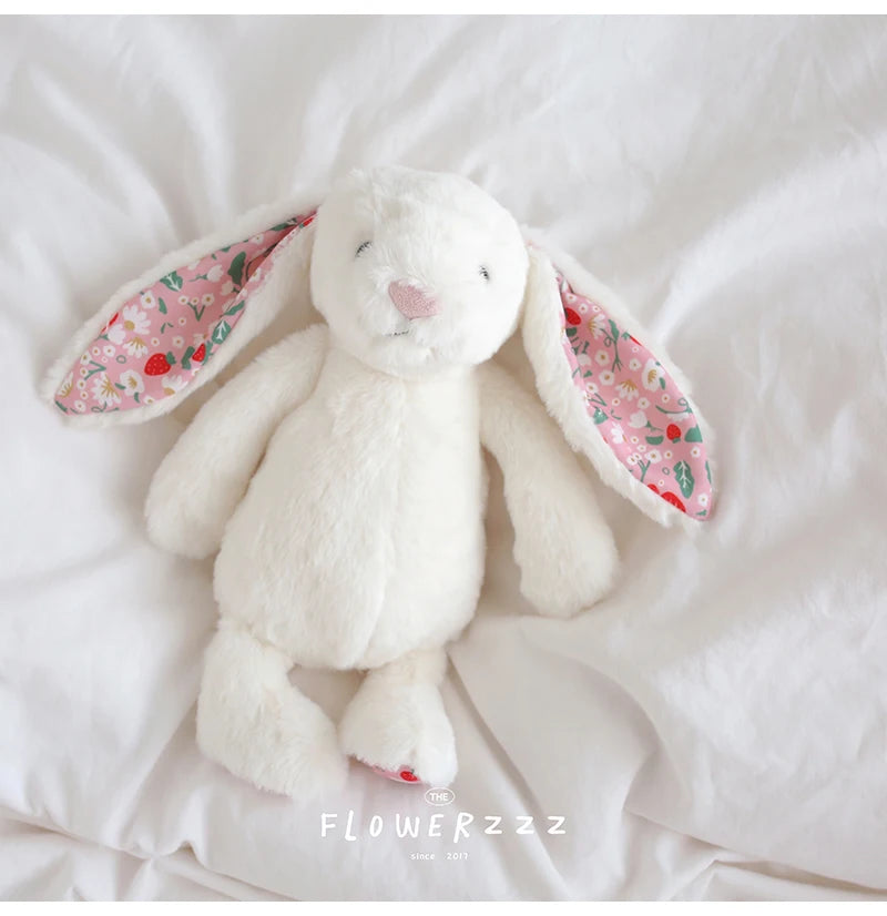 30cm Bonnie Rabbit Floral Ears Plush Toys Cartoon Stuffed Bunny Dolls Children's Room Decor Toy Soft Birthday Gifts For Girl